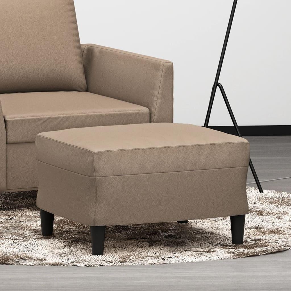 Fodskammel 60x50x41 cm kunstlæder cappuccino