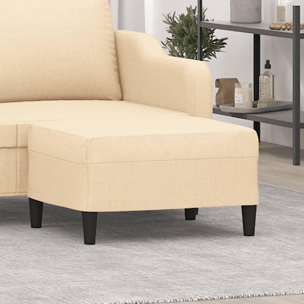 Fodskammel 70x55x41 cm stof cremefarvet