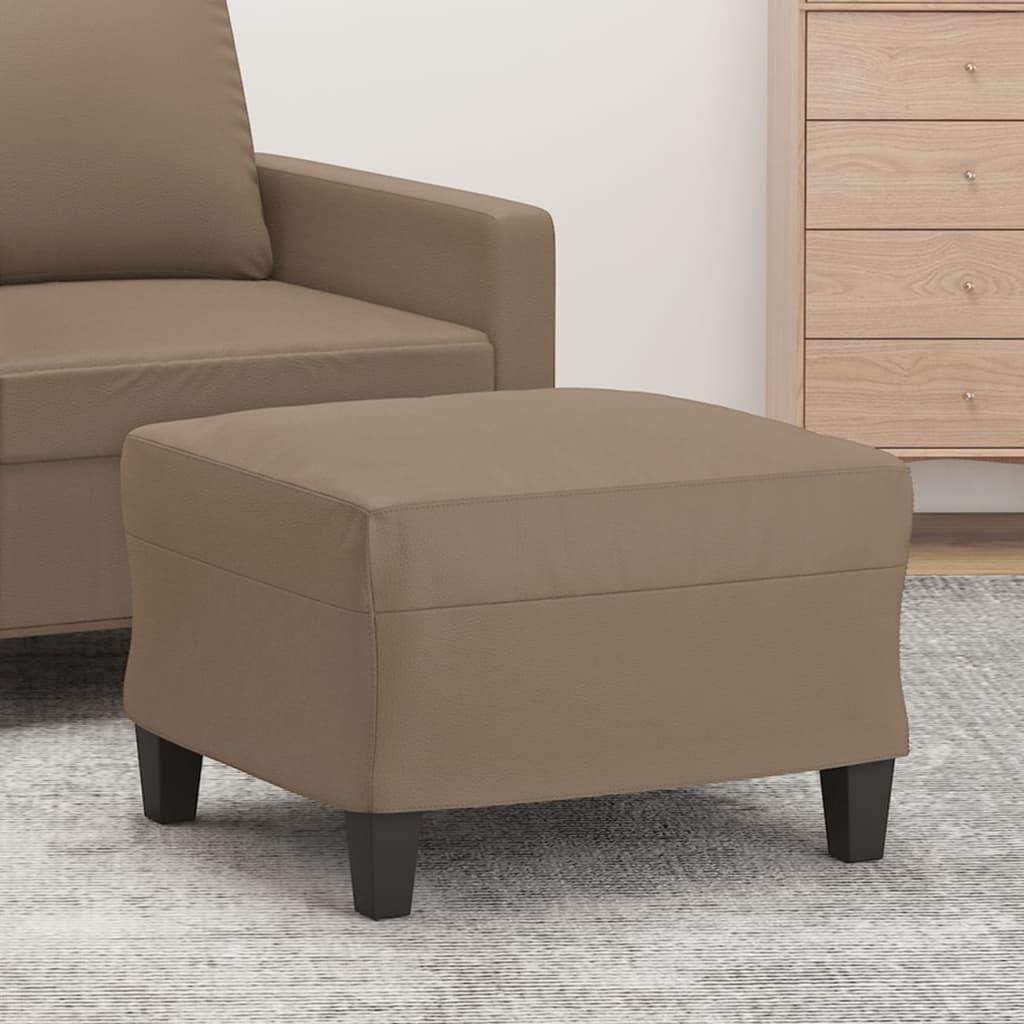 Fodskammel 60x50x41 cm kunstlæder cappuccino