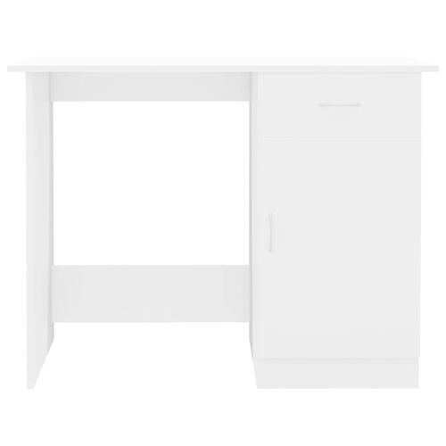 Skrivebord 100x50x76 cm konstrueret træ hvid højglans
