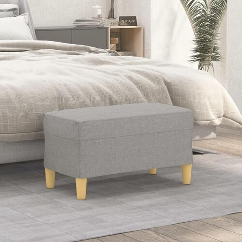 Bænk 70x35x41 cm stof lysegrå