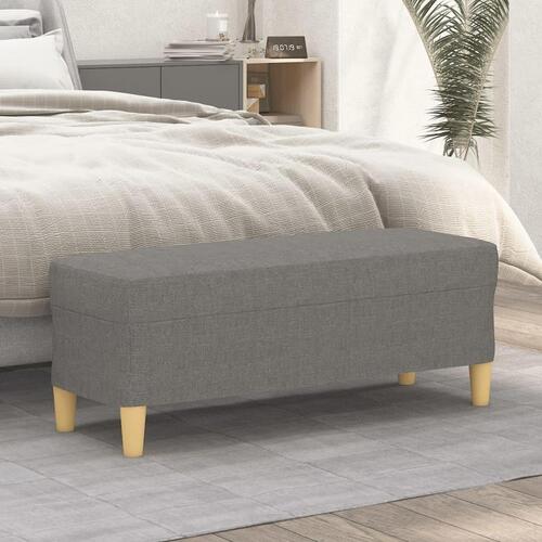 Bænk 100x35x41 cm stof mørkegrå