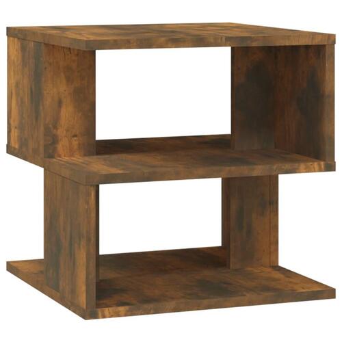 Sidebord 40x40x40 cm konstrueret træ røget egetræsfarve
