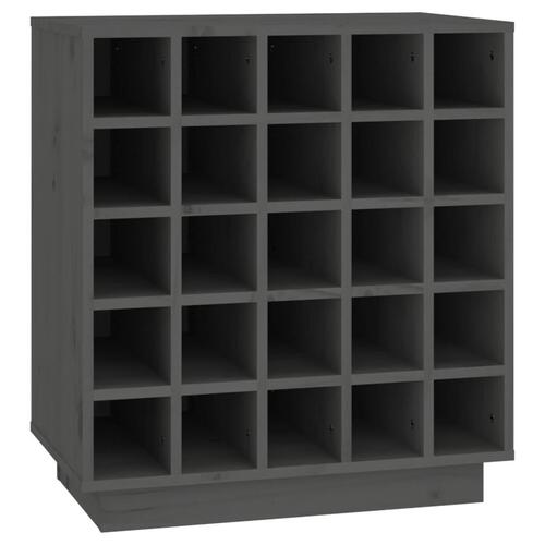 Vinreol 55,5x34x61 cm massivt fyrretræ grå