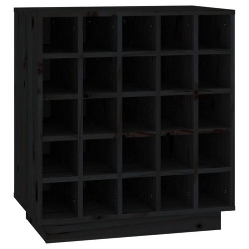 Vinskab 55,5x34x61 cm massivt fyrretræ sort