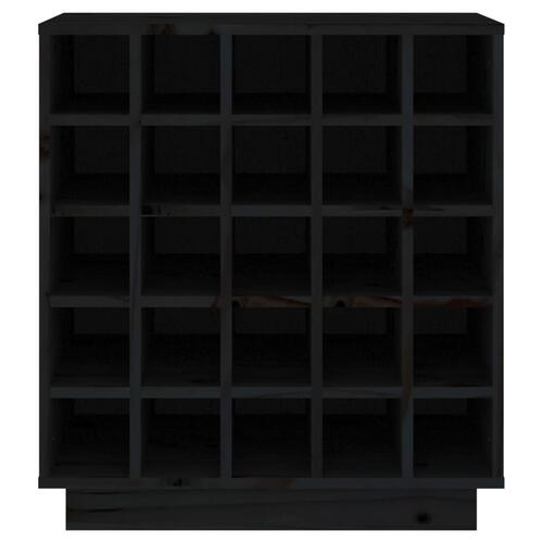 Vinskab 55,5x34x61 cm massivt fyrretræ sort