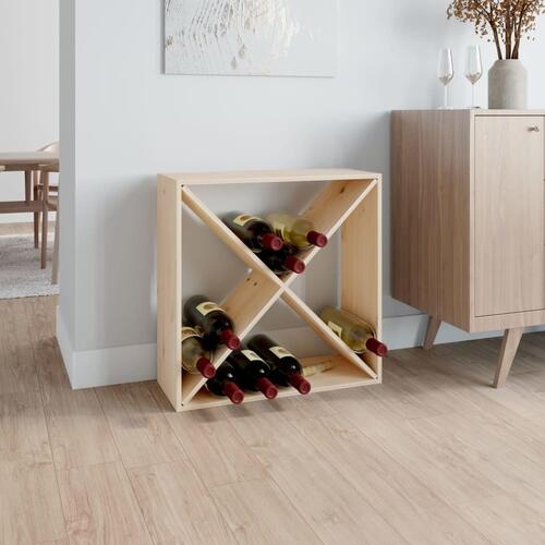 Vinreol 62x25x62 cm massivt fyrretræ