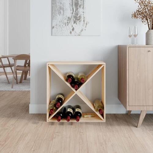 Vinreol 62x25x62 cm massivt fyrretræ