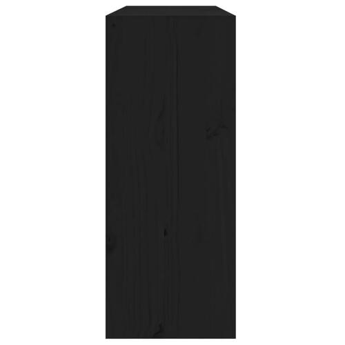 Vinreol 62x25x62 cm massivt fyrretræ sort