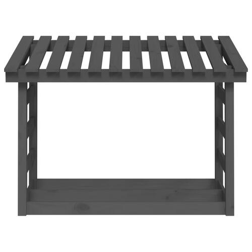Brændestativ 108x64,5x78 cm massivt fyrretræ grå