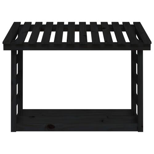 Brændestativ 108x64,5x78 cm massivt fyrretræ sort