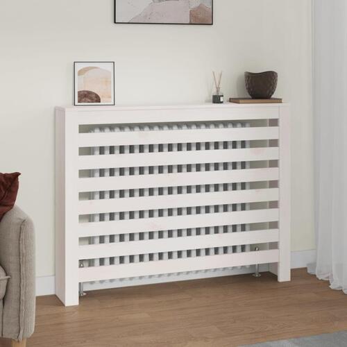Radiatorskjuler 108,5x19x84 cm massivt fyrretræ hvid