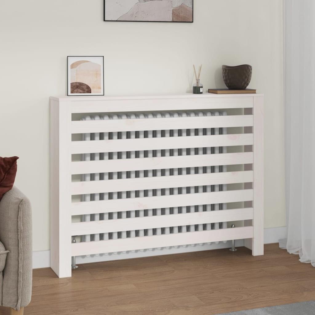 Radiatorskjuler 108,5x19x84 cm massivt fyrretræ hvid