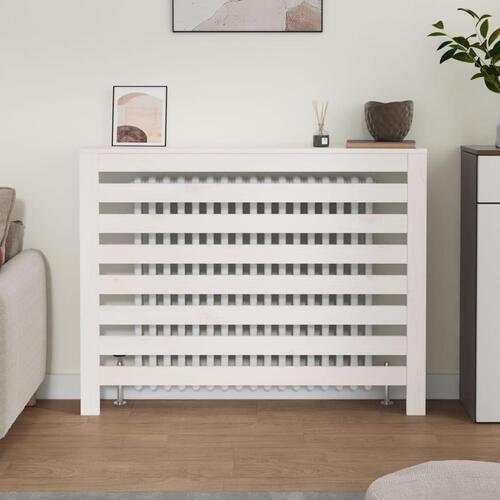 Radiatorskjuler 108,5x19x84 cm massivt fyrretræ hvid