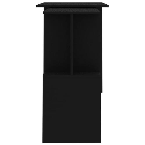 Skrivebord til hjørne 200x50x76 cm konstrueret træ sort