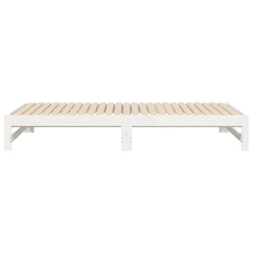 Daybed med udtræk 2x(80x200) cm massivt fyrretræ hvid
