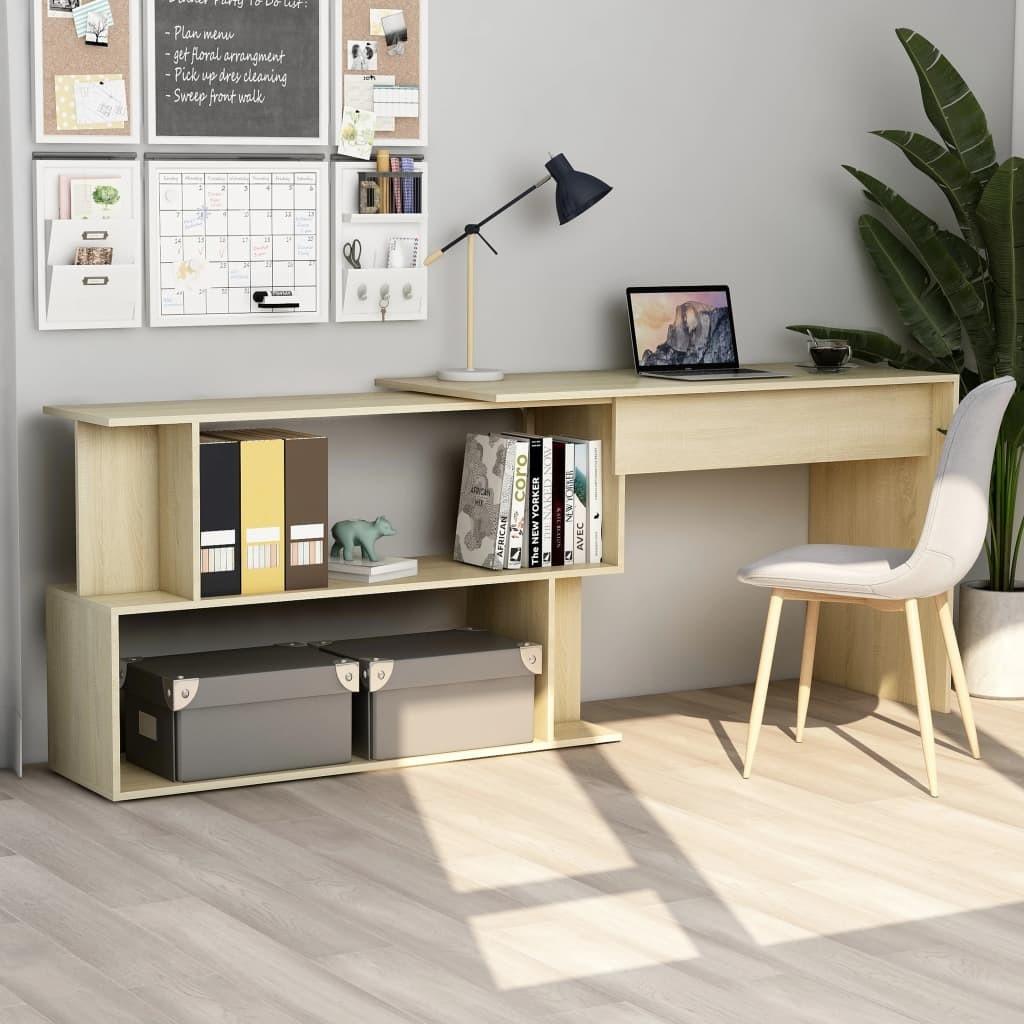 Skrivebord 200x50x76 cm konstrueret træ sonoma-eg