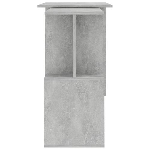Skrivebord til hjørne 200x50x76 cm konstrueret træ betongrå
