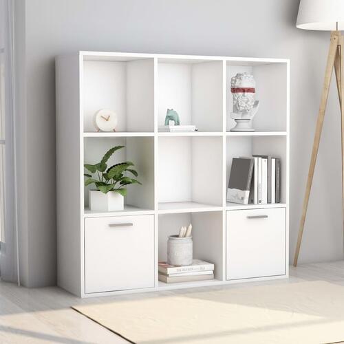 Bogreol 98x30x98 cm konstrueret træ hvid