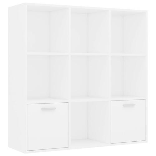 Bogreol 98x30x98 cm konstrueret træ hvid