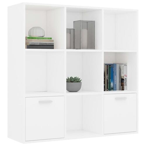 Bogreol 98x30x98 cm konstrueret træ hvid