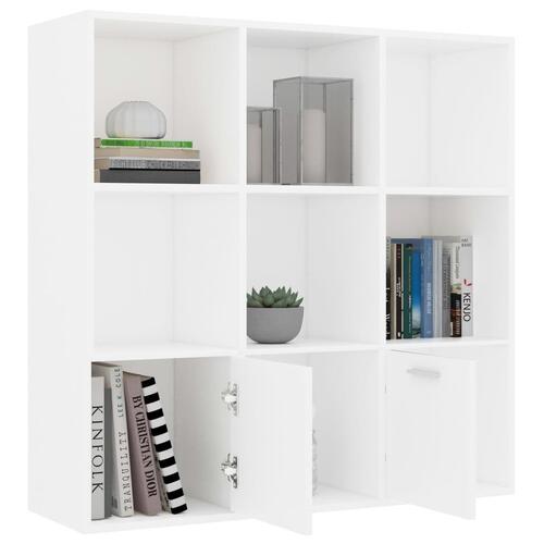 Bogreol 98x30x98 cm konstrueret træ hvid
