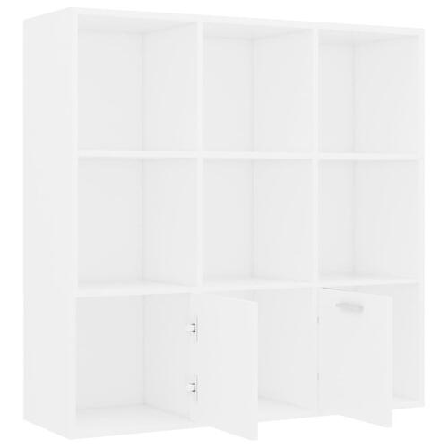 Bogreol 98x30x98 cm konstrueret træ hvid