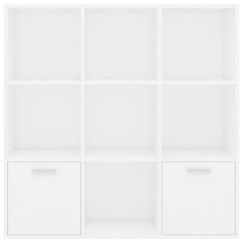 Bogreol 98x30x98 cm konstrueret træ hvid