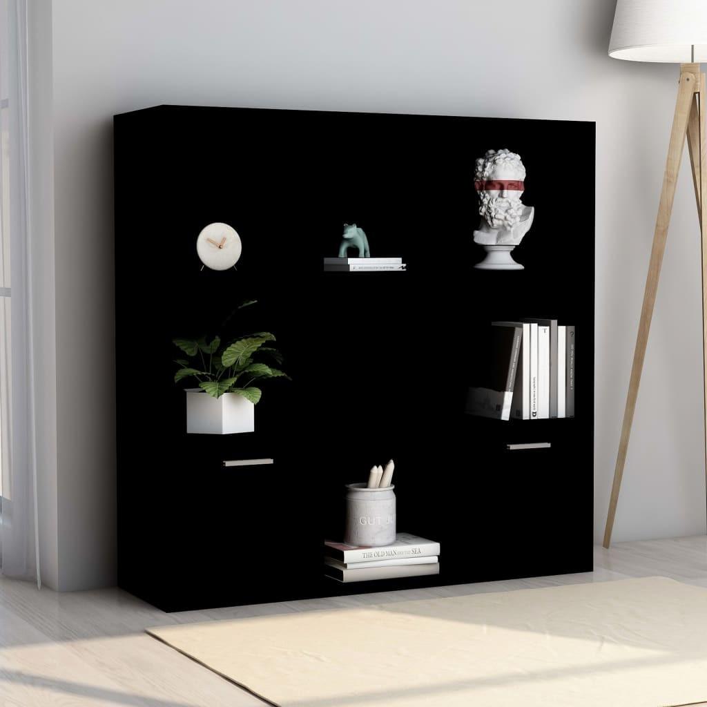 Bogreol 98x30x98 cm spånplade sort