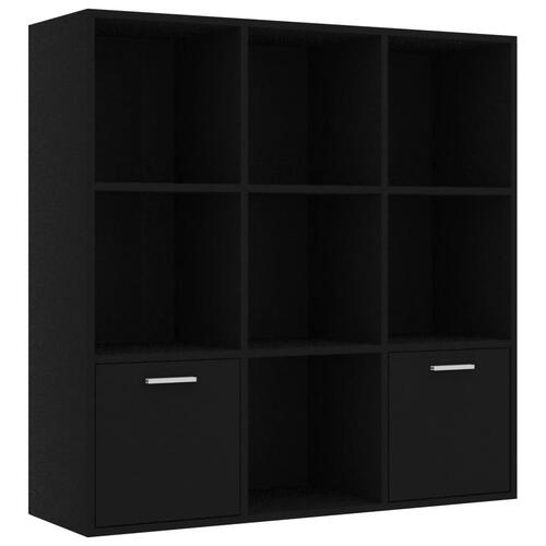 Bogreol 98x30x98 cm konstrueret træ sort