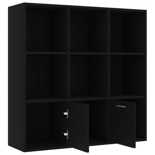 Bogreol 98x30x98 cm konstrueret træ sort