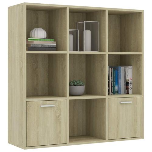 Bogreol 98x30x98 cm konstrueret træ sonoma-eg
