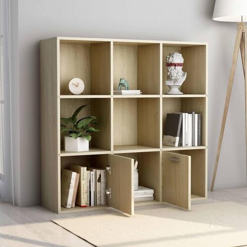 Bogreol 98x30x98 cm konstrueret træ sonoma-eg