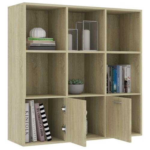 Bogreol 98x30x98 cm konstrueret træ sonoma-eg