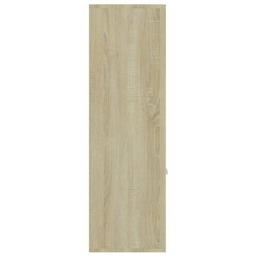 Bogreol 98x30x98 cm spånplade hvid og sonoma-eg