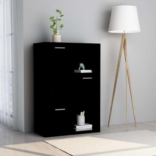 Kontorreol 60x29,5x90 cm konstrueret træ sort