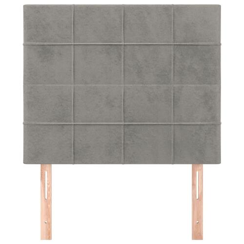 Sengegavle 2 stk. 80x5x78/88 cm fløjl lysegrå