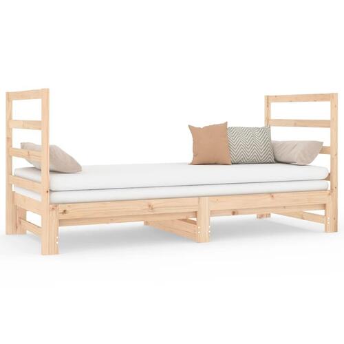 Daybed med udtræk 2x(90x190) cm massivt fyrretræ