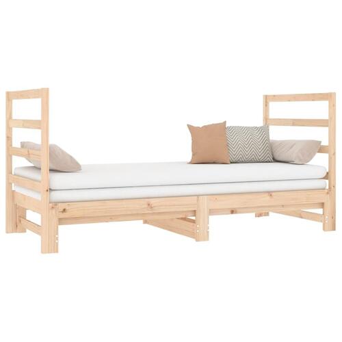 Daybed med udtræk 2x(90x190) cm massivt fyrretræ