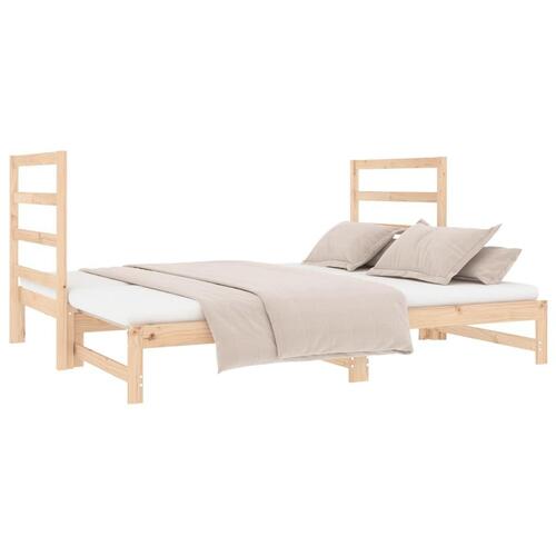Daybed med udtræk 2x(90x190) cm massivt fyrretræ