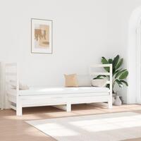 Daybed med udtræk 2x(90x190) cm massivt fyrretræ hvid
