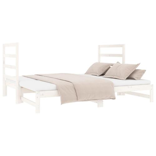 Daybed med udtræk 2x(90x190) cm massivt fyrretræ hvid