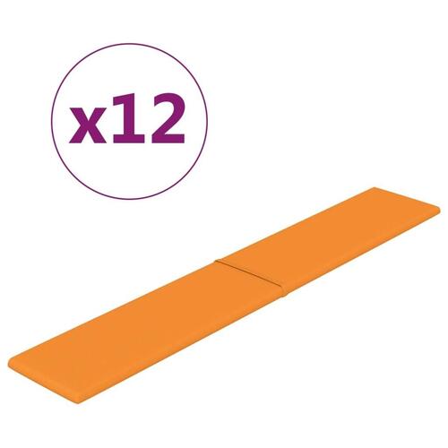 Vægpaneler 12 stk. 90x15 cm 1,62 m² stof lysegul