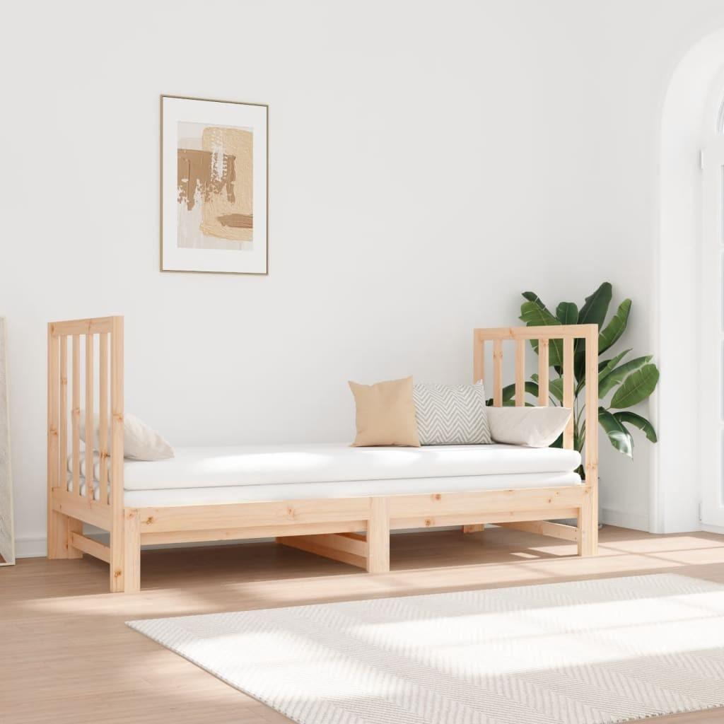 Daybed med udtræk 2x(90x190) cm massivt fyrretræ