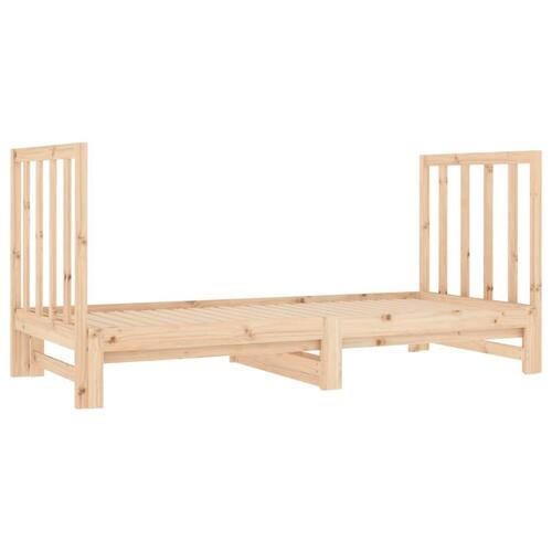 Daybed med udtræk 2x(90x190) cm massivt fyrretræ