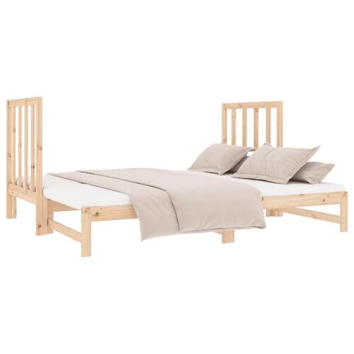 Daybed med udtræk 2x(90x190) cm massivt fyrretræ