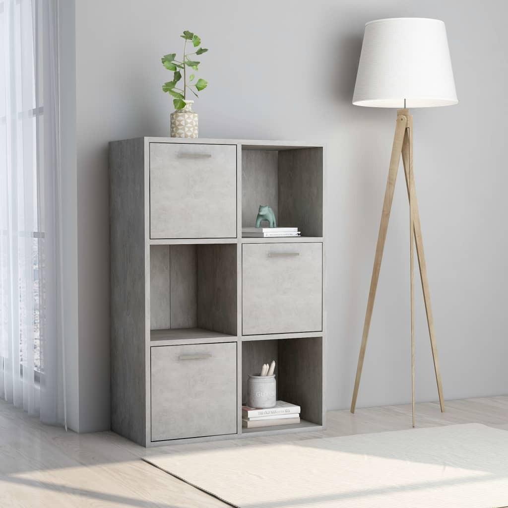 Kontorreol 60x29,5x90 cm konstrueret træ betongrå