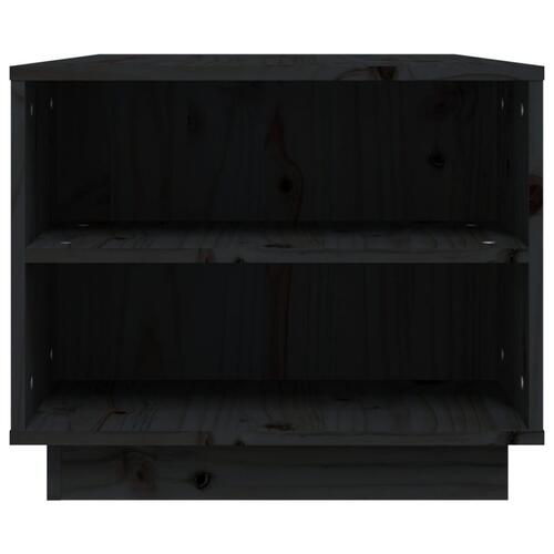 Sofabord 90x49x40,5 cm massivt fyrretræ sort