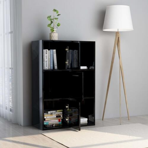 Opbevaringsreol 60 x 29,5 x 90 cm spånplade sort højglans