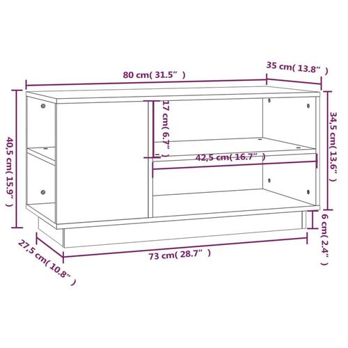 Tv-bord 80x35x40,5 cm massivt fyrretræ